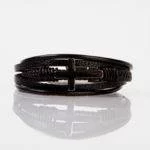 Black Leather Cross Bracelet