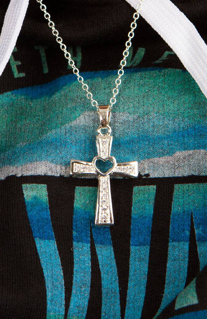 Cross With Heart Necklace