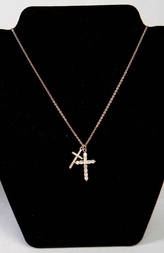 Double Cross Necklace