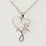 Faith Heart Necklace - Silver
