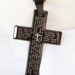 Men's Bible Cross Necklace - Black