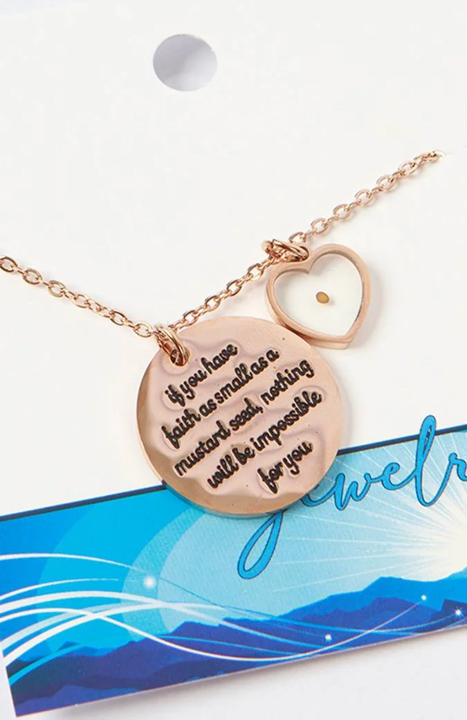 Mustard Seed Scripture Gold Necklace