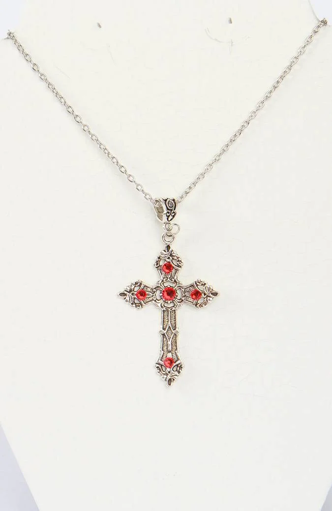Ruby Cross Necklace