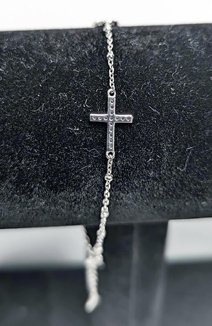 Silver Cross Bracelet - Still Waters Apparel
